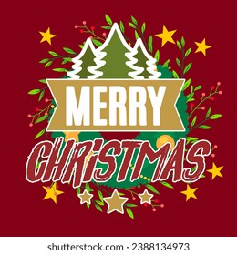 Merry Christmas Vector Design. Spread the joy with this festive Merry Christmas vector design
