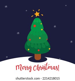 Merry Christmas  Vector design with X mas tree 