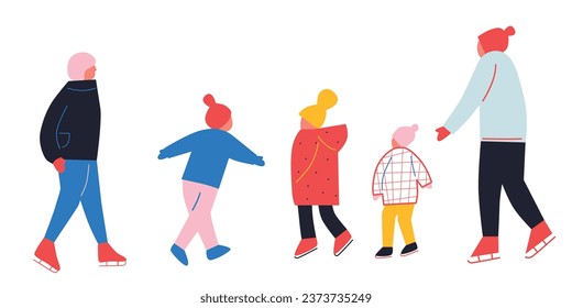 Merry Christmas vector flat illustration. 
