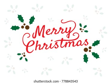 Merry Christmas Vector Font Illustration