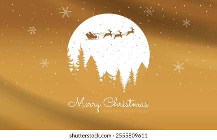 Merry Christmas vector, frame, banner. Happy New Year. Christmas themes. Santa Claus on pine trees