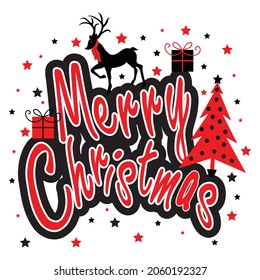 Merry Christmas Vector for Christmas Greeting Card