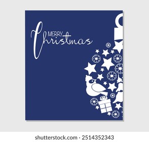 Merry Christmas vector greeting card of new year and xmas ball. Merry Christmas concept