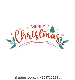 Merry Christmas vector. Christmas greeting card design.
