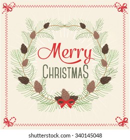Merry Christmas vector greeting card
