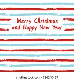 Merry Christmas. Vector greeting card. Brush color lines
