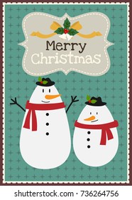 Merry Christmas vector greeting card, Christmas and happy new year invitation card
