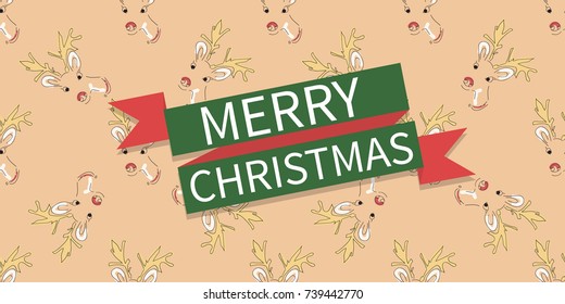 Merry christmas vector greeting card on winter background. Brochure, greeting card or banner template. -stock vector