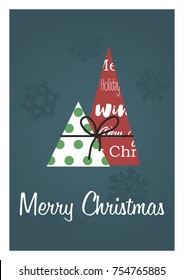 Merry Christmas Vector Greeting Card