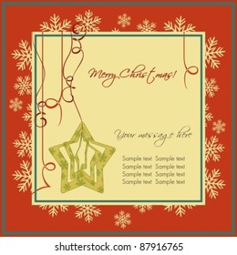Merry Christmas Vector Greeting Card