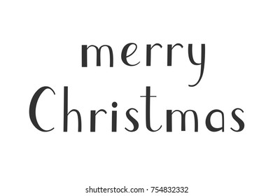 Merry Christmas vector from hand design lettering. Creative typography for holiday greeting card. Handmade font banner