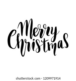 Merry Christmas - Vector hand drawn lettering phrases. Merry Christmas and Happy New Year 2019. Modern brush calligraphy. Holidays quotes for photo overlays, greeting cards, posters.