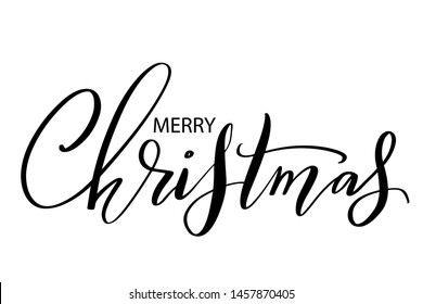 Merry Christmas - Vector hand drawn lettering phrases. Merry Christmas and Happy New Year 2020. Modern brush calligraphy. Holidays quotes for photo overlays, greeting cards, posters.