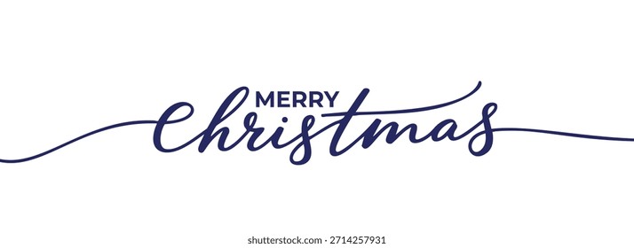 Merry Christmas vector hand drawn lettering on a white background