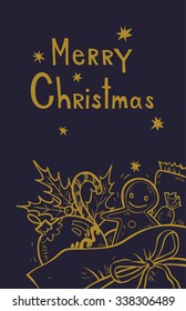 Merry Christmas. vector hand drawn illustration