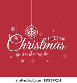 merry christmas vector and happy new year illustration for background