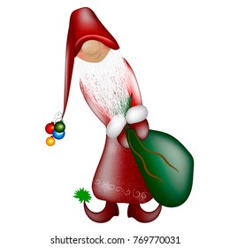 Merry Christmas. Vector Happy smiling Santa Claus holding a blank sign. Illustration of a Christmas theme for design. Cartoon of Santa Claus on a White background. Happy new year. 

