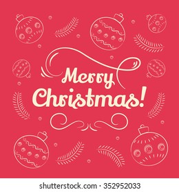 Merry christmas vector for holiday design, party poster, postcard or invitation. 