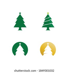 logotipo del icono del vector de navidad y diseño del logotipo de la nieve