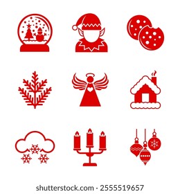 Merry Christmas vector icons 005