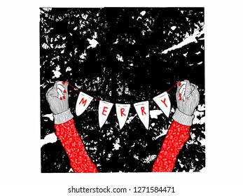 merry christmas vector illustration 