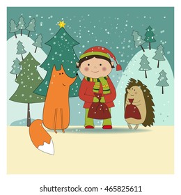 Merry Christmas , vector illustration.