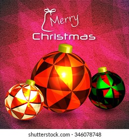 Merry Christmas Vector Illustration with Christmas balls for Beautiful greeting card design...