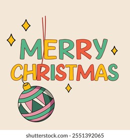 Merry Christmas vector illustration editable file. 