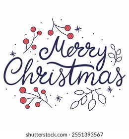 Merry Christmas vector illustration editable file. 