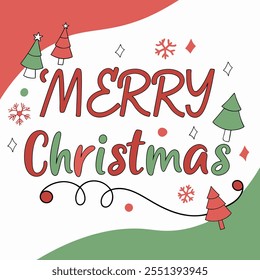 Merry Christmas vector illustration editable file. 