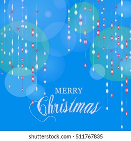 Merry Christmas vector illustration. Element for greeting cards, posters.