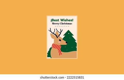 merry christmas vector illustration flat design