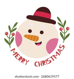 Feliz Ilustración vectorial de Navidades. Diseño minimalista plano. Ilustración editable para el Web, móvil, impresión