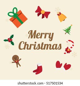 merry christmas. vector illustration. flat and lovely design.