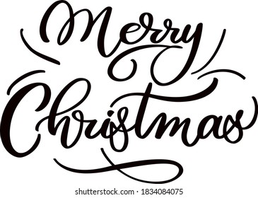 Merry Christmas vector illustration. Handwritten calligraphy. 