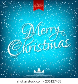 Merry Christmas vector illustration for holiday design, party poster, greeting card, banner or invitation.