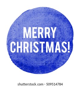 Merry Christmas Vector illustration isolated watercolor on blue watercolor background
