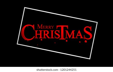 Merry Christmas. Vector Illustration. Lettering Design With Stars And Sparkles