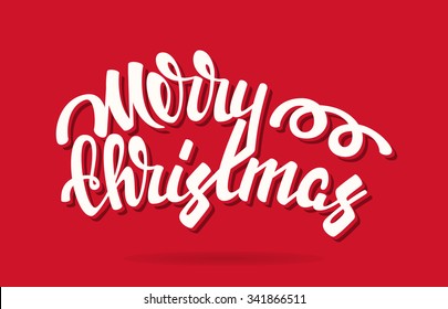 Merry Christmas vector illustration. Modern calligraphy