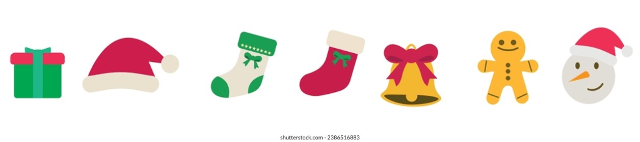 Merry christmas vector illustration. New year, merry christmas icon set, christmas pattern