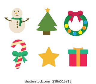 Merry christmas vector illustration. New year, merry christmas icon set, christmas pattern