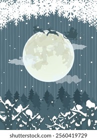 Merry christmas vector illustration. Christmas night sky.