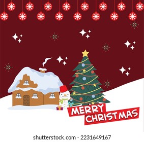 Frohe Weihnachts-Vektorgrafik-Poster