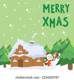 Merry Christmas vector illustration poster