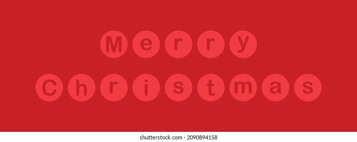 Feliz ilustración vectorial de Navidad con fondo rojo y letras dentro de puntos de polka navideños. Antecedentes, papel pintado, carta, pancartas, folleto, afiche, volante.
