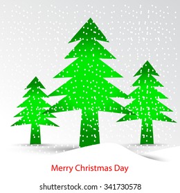Merry Christmas Vector Illustration with Christmas Tree for Beautiful greeting card design...