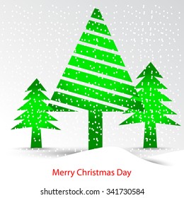 Merry Christmas Vector Illustration with Christmas Tree for Beautiful greeting card design...
