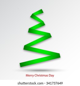 Merry Christmas Vector Illustration with Christmas Tree for Beautiful greeting card design...