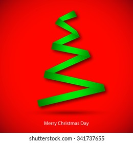 Merry Christmas Vector Illustration with Christmas Tree for Beautiful greeting card design...