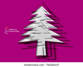Merry Christmas vector illustration with Christmas Tree for beautiful greeting card design..